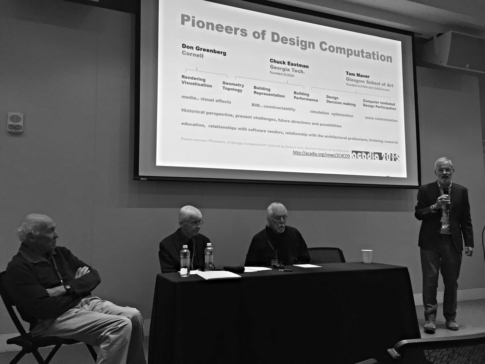 Pioneers of Design Computation: Chuck Eastman, Tom Maver, and Don Greenberg 