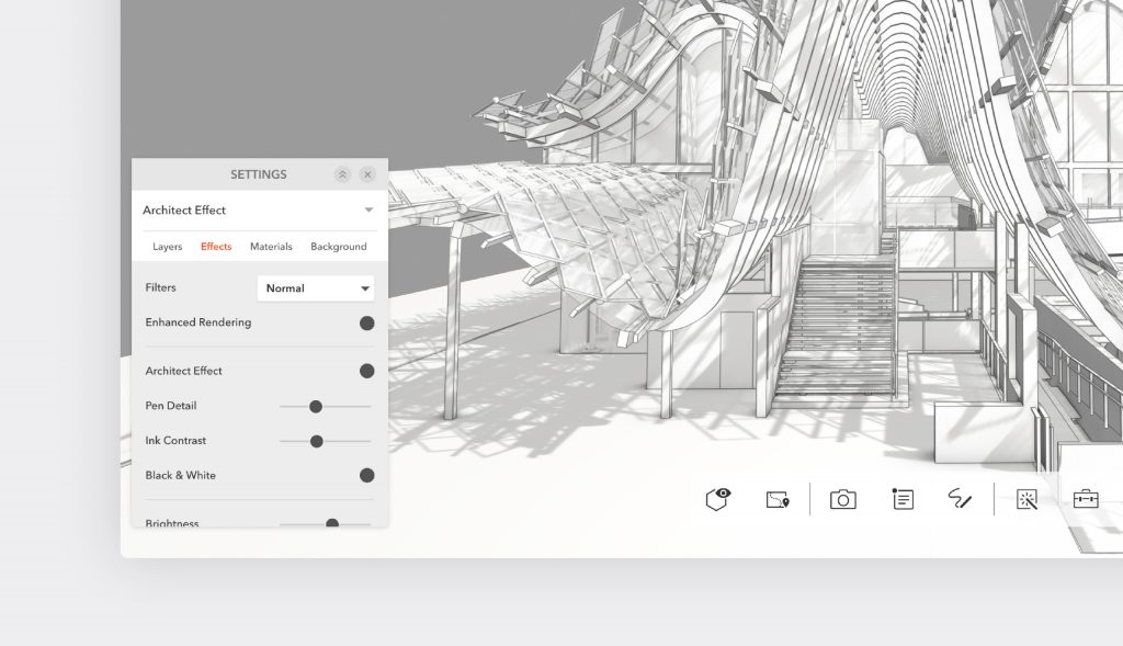 Modelo's Architect Effect lets you and your colleagues efficiently explore the design when you sit down for a design review.